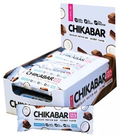 Протеиновый батончик Chikalab Кокос с шоколадной начинкой, 20 штук - фото 11596