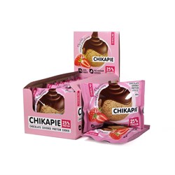 Протеиновое печенье Chikalab Клубника в шоколаде, 9 штук - фото 11780