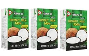 Кокосовое молоко Aroy-D, мякоть кокоса 70%, 250мл х 3 штуки
