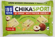 Протеиновый шоколад без сахара Chikalab Белый шоколад с фундуком и кукурузными чипсами, 100г
